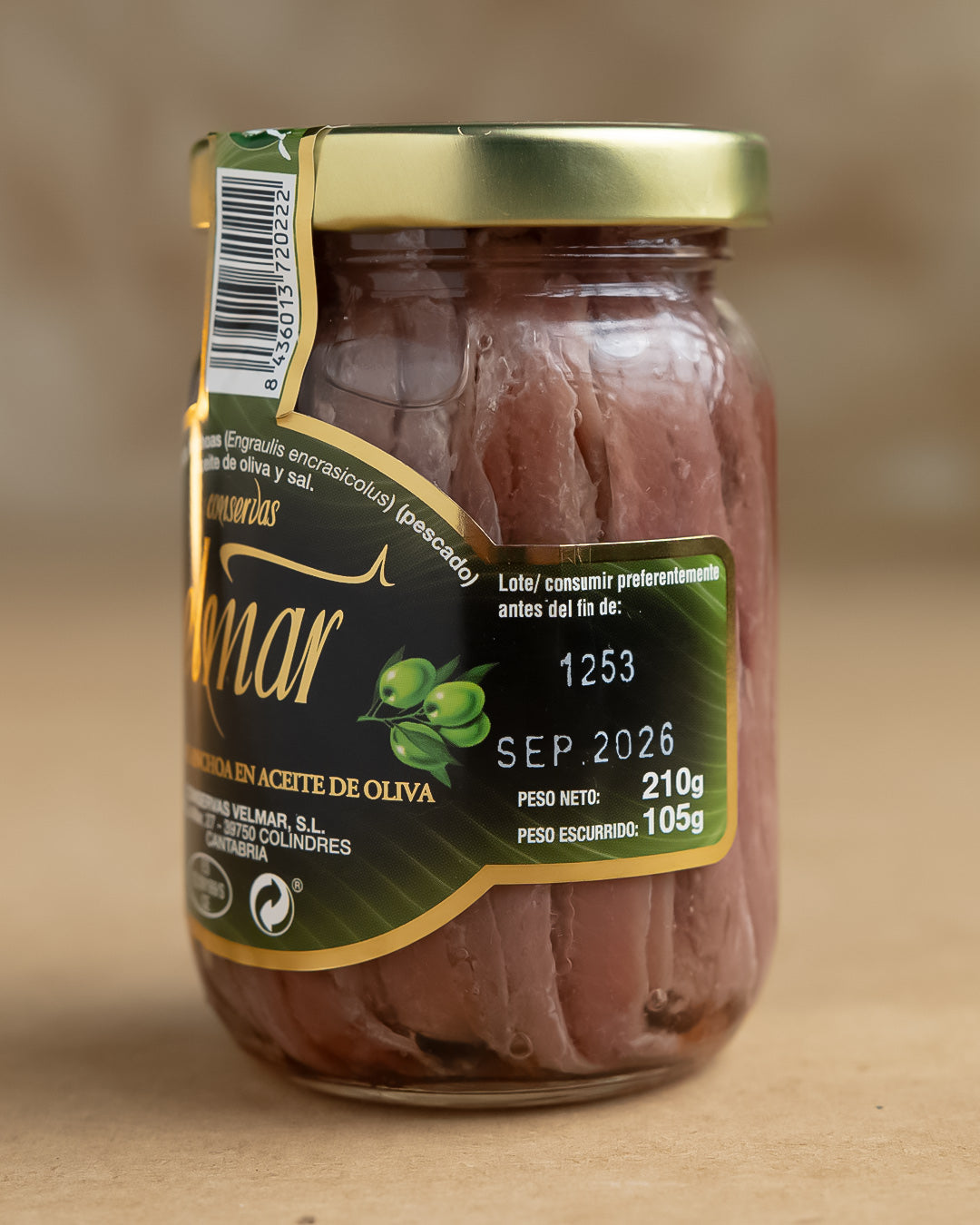 Filetes de Anchoa en Aceite de Oliva - Conservas Velmar 210 g