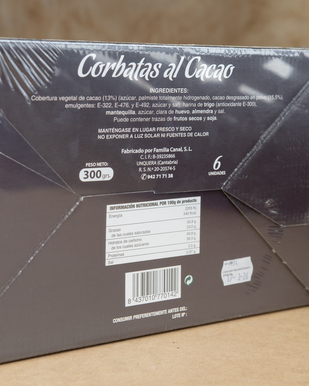 Corbatas al Cacao - Rio Deva 300 grs