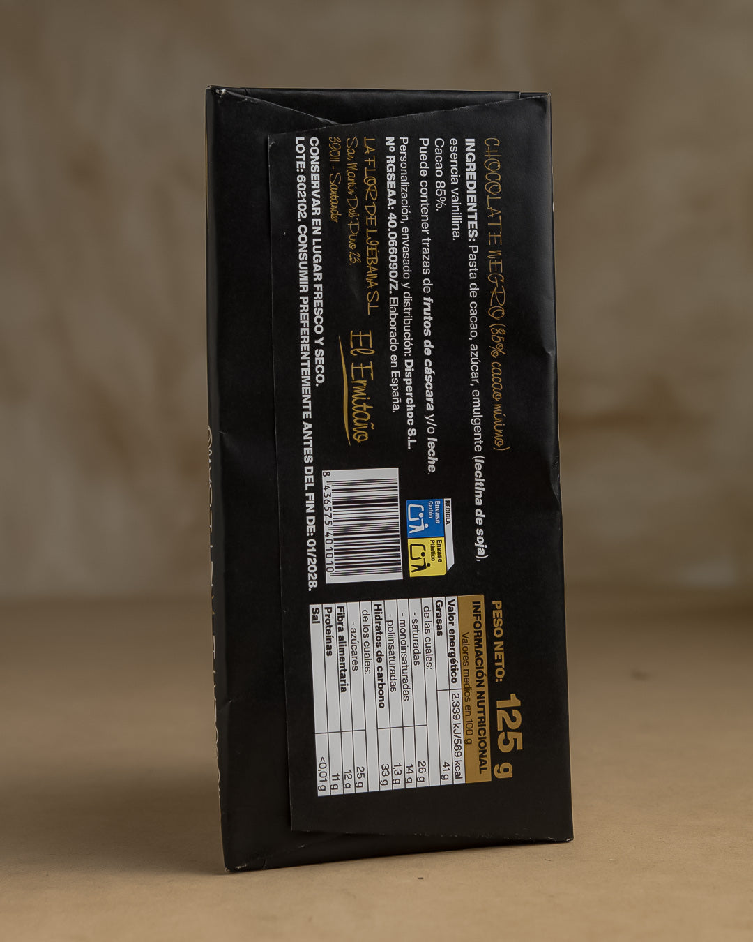 Chocolate Negro 85% - El Ermitaño 125g