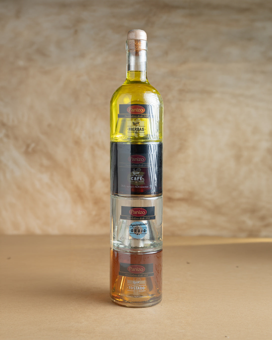 Torre de Licores Apilables - Panizo 4 x 25 cl