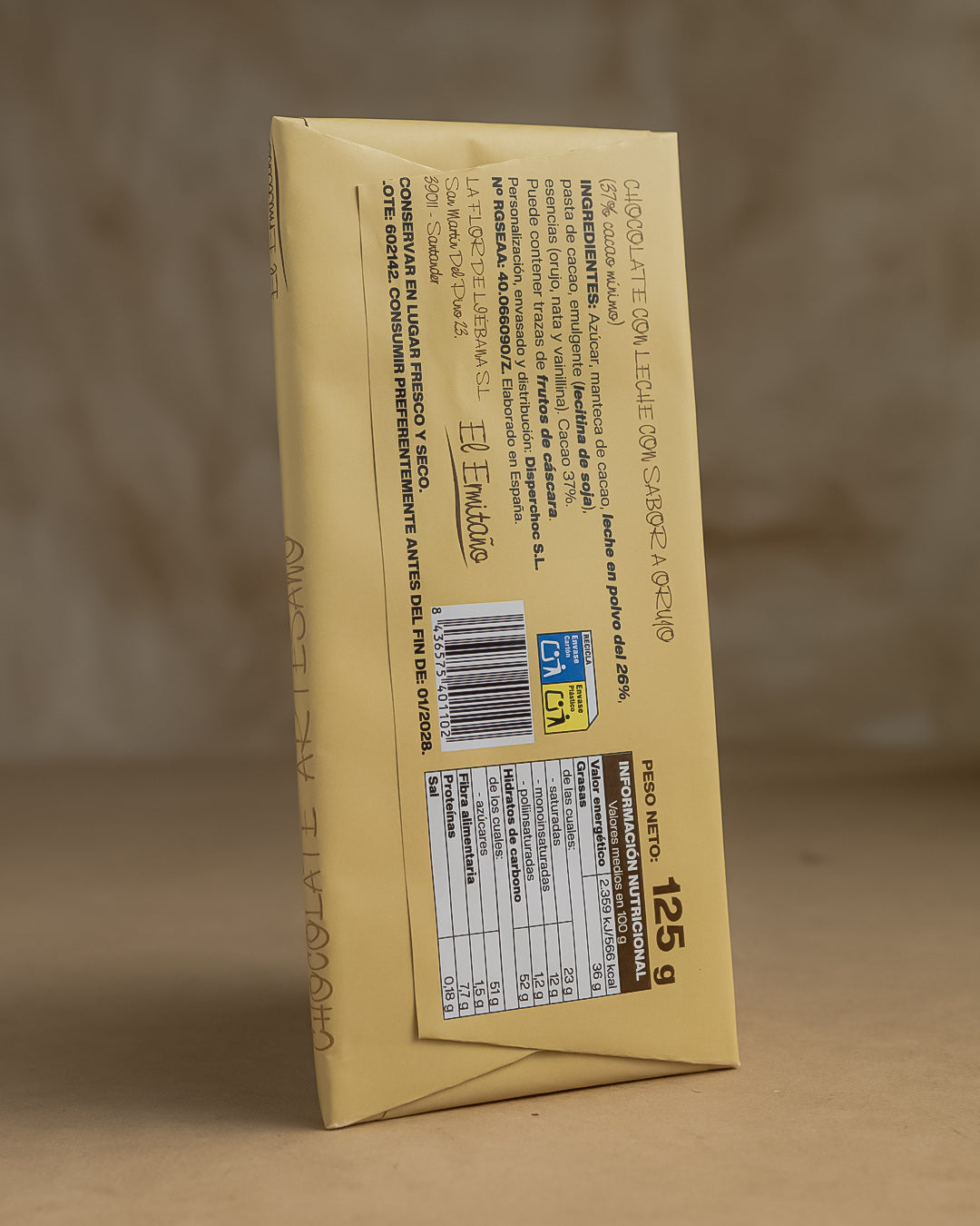 Chocolate con Leche Sabor Orujo - El Ermitaño 125g